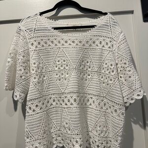 White Crochet Lace Top